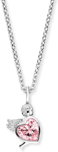 Engelsrufer Herzengel Mädchen Kinder Halskette aus Sterling Silber mit Anhänger in Silber - Karabinerverschluss - längenverstellbar - nickelfrei
