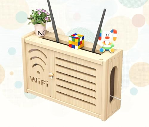 Caja WiFi Pared Cajas Router Caja de Rack de Almacenamiento Caja para Router Pared Caja para Poner El Router WiFi En Pared,C-36x24cm