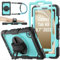 SEYMAC stock for Samsung Galaxy Tab A9 Case 8.7 inch 2023, Heavy Duty Shockproof Cover with Screen Protector, 360° Rotating Stand/Hand Strap & Pen Holder for Samsung A9 Tablet Case, Skyblue