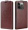PODSI Luxury Vertical Up and Down Flip Leather phone Case For iPhone 15 14 13 12 11 Pro Max X XR XS Max 7 8 Plus SE 2020 Cover Protection Shell (Color : Brown, Size : For iPhone 12 Mini)
