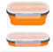 Lunbengo Tragbare Bento-Box, Lunch-Behälter, 1000 ml, Silikon-Lunchbox mit Deckel, zusammenklappbare Lebensmittelbehälter für Camping, Büro, Picknick, Reisen, mit 2-in-1-Gabel und Löffel