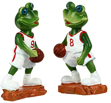 BESPORTBLE 2 Stücke Basketball Frösche Harz Handwerk Frösche Ornamente Für Und Mädchen Decor Einzigartige Desktop Dekorationen