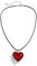Irikdescia Collana con ciondolo a forma di cuore, Y2K, con elegante corda di cera nera, regolabile, grande ciondolo a forma di cuore, per ragazze, donne (rosso)