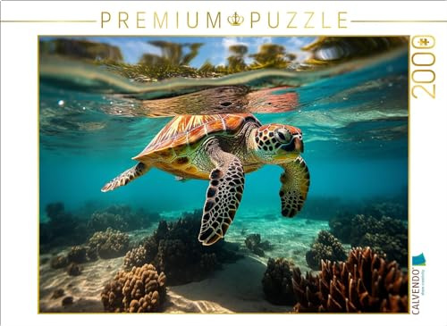 Puzzle · Meeresschildkröte unter Wasser | 2000 Teile · Lege-Größe 90 × 67 cm · CALVENDO Puzzle