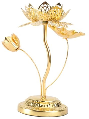 ABOOFAN hoher Lotuslampenhalter tibetische Lampenfassung Kerze Leuchter Lotus kerzenhalter Metall kerzenhalter Spitzkerzen Kegelkerzenhalter Laterne Kerzenhalter Kerzenständer konisch