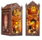 jagdag DIY Book Nook Kit, Puppenhäuser Holz Miniatur Haus Kit, 3D Holzpuzzle Book Nook Kit mit LED-Lichtsensor für Personen ab 14 Jahren Kreatives Geschenk