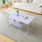 [en.casa] Couchtisch Solund Beistelltisch Metall Lila Wohnzimmertisch mit Stauraum 90 x 60 x 45 cm Sofatisch rechteckig Kaffeetisch