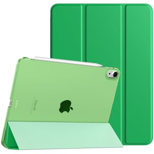 TiMOVO Cover Custodia per iPad Air 11 Pollici (M3/M2-2025/2024), iPad Air 5a/4a Generazione(2022/2020) 10,9 Pollici, Ultra Sottile Leggero Semi-Trasparente Rigido Cover, Verde Oleoso