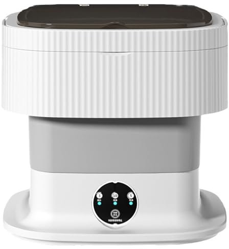 SDKFJ 10L Folding Washing Machine with Drain Basket, Small Washing Machine, for Underwear, Socks, Portable Washing Machine