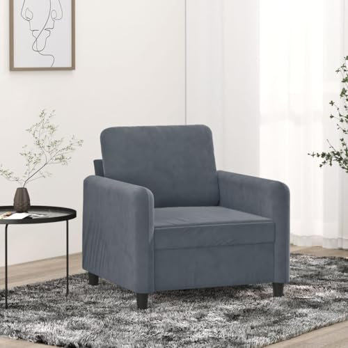 Willood Sessel mit Schlaffunktion für Wohnzimmer Schlafzimmer Dunkelgrau 60 cm Samt