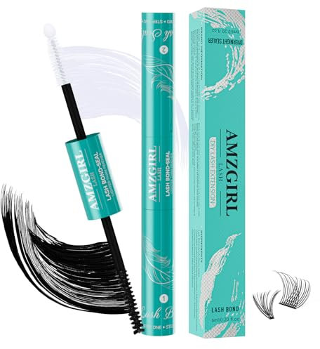 Lash Bond and Seal Wimpernbüschelkleber House of Lash Clusters Mascara Wandkleber 12ml Langanhaltend 72 Stunden Schwarzer Wimpernbüschelkleber + Wimpernsiegel 2 in 1 DIY Wimpernbüschel(Yumao)
