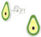 Monkimau Avocado Kinder Ohrringe | 925 Silber | Mädchen Ohrstecker Schmuck | Hypoallergen & Nickelfrei | Kinderohrringe Geschenkidee