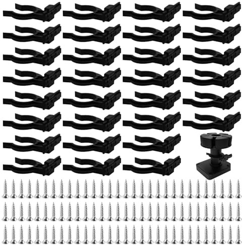 30 Pièces de Clips de Fixation de Plinthes de Cuisine, Fixation de Plinthes de Cuisine Avec 90 Vis, Clips de Plinthes de Cuisine Pour Pieds de Cuisine 32-35mm Noir