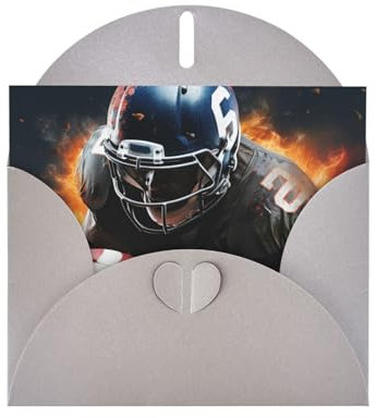 NBSKSDLK Coole American Football-Grußkarten für alle Anlässe, blanko, Notizkarten mit Umschlägen, Pop-Up-Geburtstagskarte, Postkarten, personalisierte Dankeskarte, 10,2 x 15,2 cm