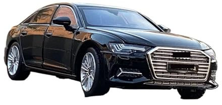 DUEVEL 1 32 Für Audi A6 Aluminium-Auto-Modell, Metall, Mit Hochsimulation, Klang Und Licht, Sammlungsmodell Für Kinder Druckgussmodelle Motorfahrzeuge(Schwarz)