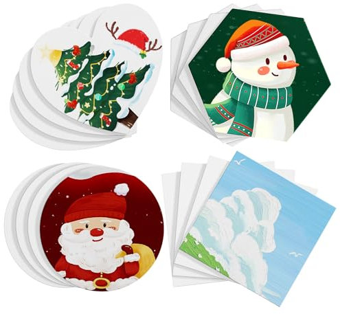 LALAFINA Panneaux Magnétiques Toile Lot de Petits Supports de Peinture pour Frigo Idéaux pour Bricolage et Décoration les Écoles Maison