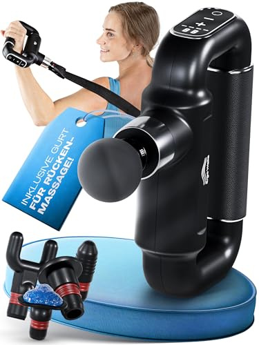 Ergo Welle Massagepistole mit Gurt & Kühlkopf – Massage Gun Rücken, USB-C