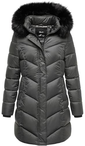 REPUBLIX Damen Gefütterte Dicke Glanz Winter Jacke Mantel Parka mit Kapuze RJ-8020