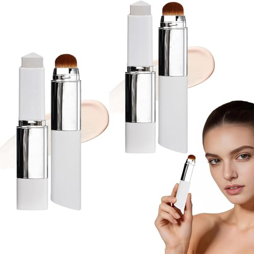 2PCS Faccelove Foundation Stick mit Pinsel, Color Changing Foundation mit LSF 15, Automatische Farbanpassung, Natürlicher Glow & Schwereloses Gefühl, Lang Anhaltender für Alle Hauttypen