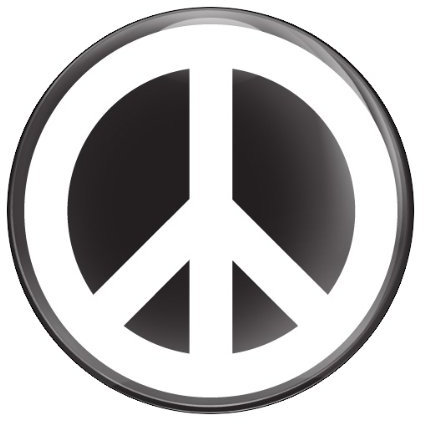 GoBadges Schild Peace W B – 7,6 cm magnetisch Grill Badge/UV-stabil & Wetterbeständig/Funktioniert Grill Badge Holder