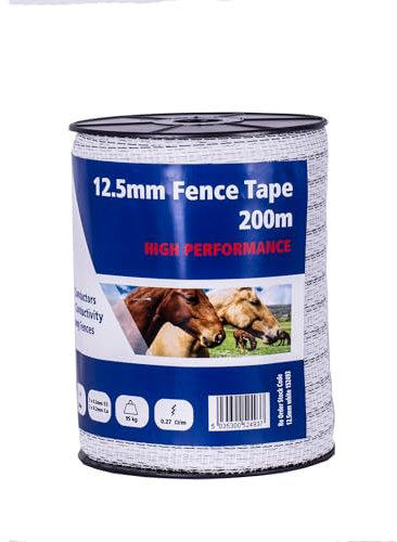 Fenceman High Performance Electric Fence White Tape 12.5mm x 200m