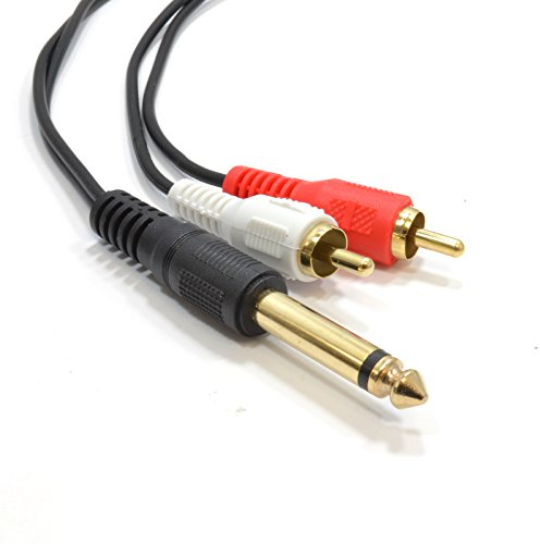 kenable 6,35 mm Mono Jack Plug A Cinch RCA Enchufes blindado audio cable 2 m [2 metro/2m]