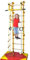 NiroSport Sprossenwand für Kinderzimmer M2 Gelb Klettergerüst Indoor Kinderzimmer Kletterwand Turnwand Belastung bis 130 kg
