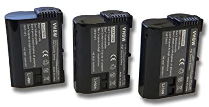 vhbw 3X Batterie Compatible avec Nikon WT-7, Z6 II, Z5 II, Z7, Z7 II, Z6, Z5, MH-25a, Z8, Z f, D850, D810a Appareil Photo (2000mAh, 7V, Li-ION), Puce