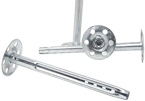 Tellerdübel 8 x 80mm 20 Stück Metall Dämmstoffhalter Metall-Teller-Dübel Schlagdübel