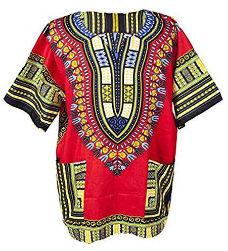 Lofbaz Unisex Dashiki Tradicional De Impresión de África Camisa Hippy