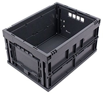 DieKlappbox - Klappbox faltbar stabil, Einkaufskiste klappbar, Transportbox, 60% Recycling-Plastik, Made in Germany, TÜV, 40x30x22 cm, Grau