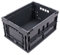 DieKlappbox - Klappbox faltbar stabil, Einkaufskiste klappbar, Transportbox, 60% Recycling-Plastik, Made in Germany, TÜV, 40x30x22 cm, Grau