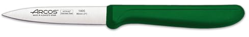 Arcos Séries Nova - Couteau D'Office Couteau à Éplucher - Lame Acier Inoxydable Nitrum 85 mm - Manche Polypropylène Couleur Vert