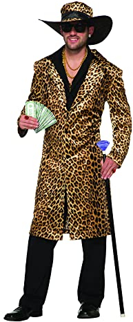 Bristol Novelty 78886 Partyangebot Funky Zuhälter-Jacke und Hut mit Leopardendruck, für Damen, wie in Abbildung, Brustumfang: 106,68–111,76 cm