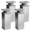 Sossai Piedini regolabili per mobili, set 4 pezzi, H 60 mm, alluminio, design moderno, profilo quadrato, modello MFV1, per armadi, comò