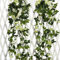 JUSTOYOU 2pcs 7.8FT zweifarbige künstliche gefälschte Rosengirlande Wein hängen Seide Blume künstliche Blume für Außen- und Innenhochzeit Wand schlechte Dekoration (weiß)