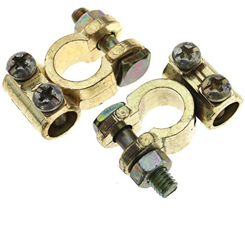 Positive & Negative copper battery terminal connectors Round Post Clamp Car/Van