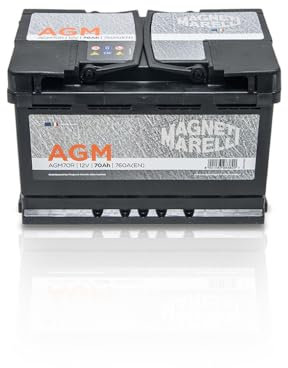 Magneti Marelli Parts & Services - Batteria Auto 80 Ah con Tecnologia Agm, Batteria Auto Start e Stop L04 069080800009 al Piombo Acido ad Alte Prestazioni, 12V 80Ah 800A B13 con Maniglie, Ricambi Auto