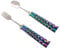 Butterfly Fork and Spoon Set for Hunting, Camping and Hiking Purposes. (Rainbow)