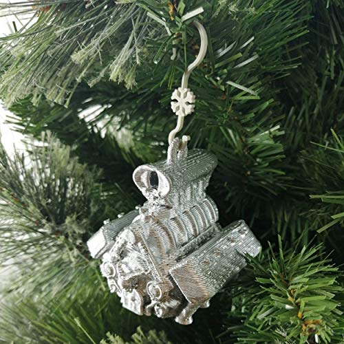 Jabtek V8 Engine Christbaumkugel Silber