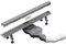 Aquabad Edelstahl schmale Duschrinne - Slim Pro, Länge 80 cm, Komplett Set inkl. Abdeckung/Blende: Bord, Siphon und Haarsieb