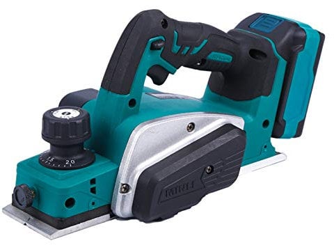 GMtes Battery Powered Electric Planer, 18V 3-1/4-Inch Cordless Planer, 2mm Max Cutting Depth (Includes 4.0Ah Rechargeable Lithium Battery and Charger),1 battery