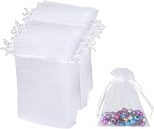 DAIRF Organzasäckchen 50 pcs Gift Bags ,Schmuckbeutel Kordelzug ,Organza Bag, Geschenkbeutel Klein zum Befüllen Für Festival süßigkeiten Party Und Hochzeit Beutel Lavender Bags(7x9)