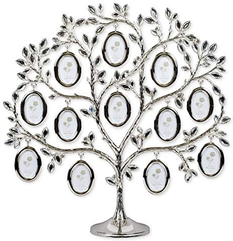 MLSJM Metallkristall-Stammbaum, Familien-Fotorahmen-Baum, 12 hängende Fotos-Anzeige-Baum Metallkristall-Stammbaum für Wohnkultur Raumdekor