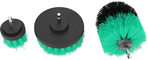 4 Tlg. Bohrbürsten-Aufsatz-Set Bohrmaschine Reinigungs-Scheuerbürsten mit Verlängerungsstange für Badezimmeroberflächen, Fugen, Boden, Wanne, Dusche(Grün)