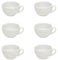 Gastro Spirit - 6er Cappuccino-Tassen Set - Weiß, 200 ml, Porzellan, dickwandig, spülmaschinenfest, italienisches Design - 6-teiliges Kaffee-Tassen Set