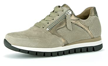Gabor Damen Low-Top Sneaker, Frauen Halbschuhe,Wechselfußbett,Komfortable Mehrweite (H),straßenschuhe,Strassenschuhe,Schilf,38.5 EU / 5.5 UK