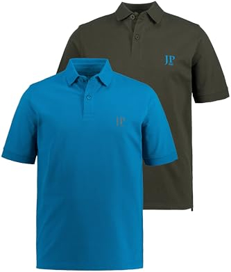 JP 1880 Herren große Größen Übergrößen Menswear L-8XL bis 7XL, Poloshirts, 2er-Pack, Piqué, Seitenschlitze, Regular Fit, blautürkis 3XL 704317761-3XL