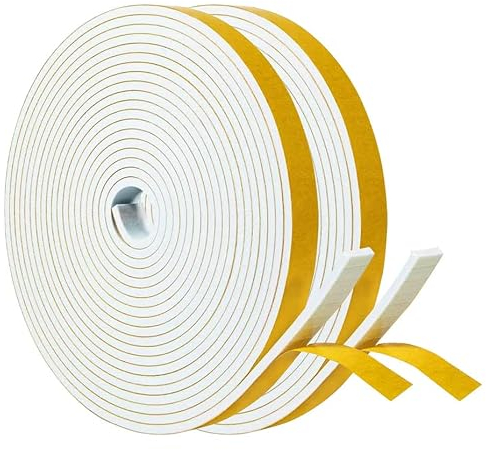 Dichtungsband Selbstklebend Fensterdichtung 9mm(B) x 3mm(D)/10m(L) Fenster Türdichtung Dichtung Schaumstoff Klebeband Schaumstoffstreifen, Gummi-Dichtungsstreifen Schalldämmung Kollision Siegel Weiß