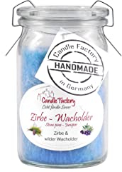 Candle Factory Baby Jumbo Duftkerze aus pflanzlichem Stearin im hitzebeständigen Glas der Marke Weck®, bis zu 20h Brennzeit, Duft: Zirbe-Wacholder